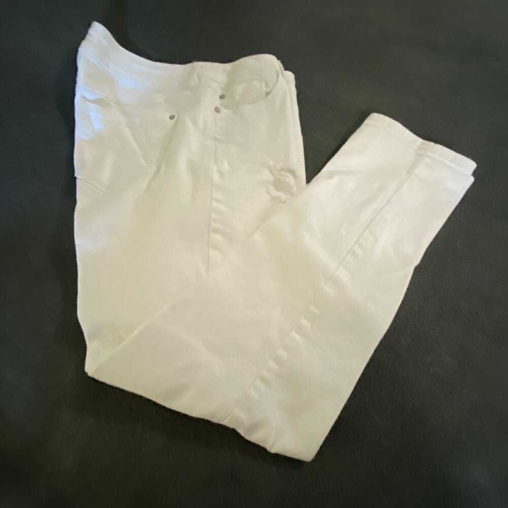 EUC Est 1948 Denim Distressed White stretch Jeans~8